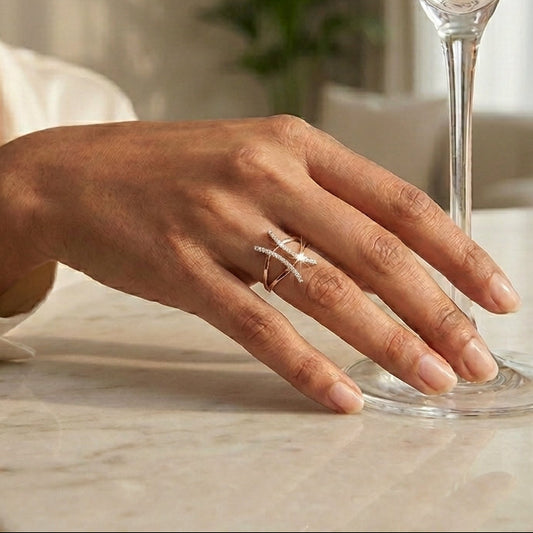 Curved Diamond Ring