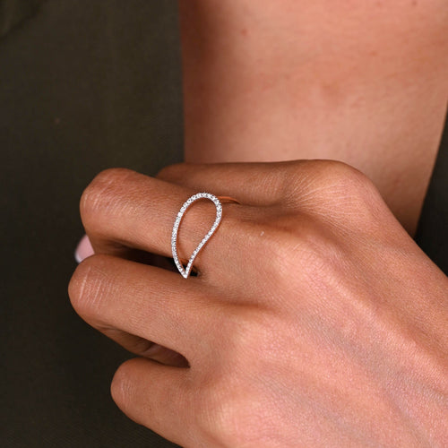 Diamond Gleam Ring: 18kt gold, natural VVS diamonds; certified BIS minimalist jewelry gift for her under 40,000