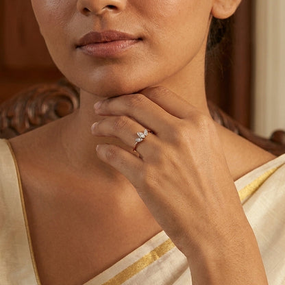 Diamond Leafy Ring