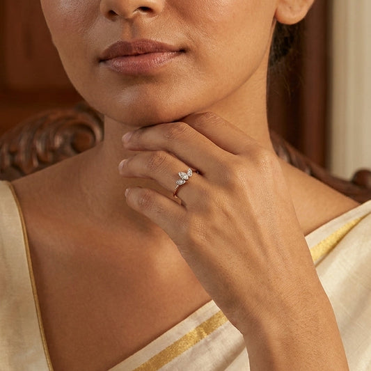 Diamond Leafy Ring