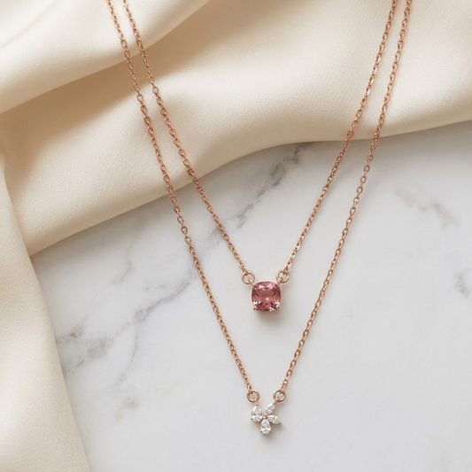 Double Line Diamond Necklace