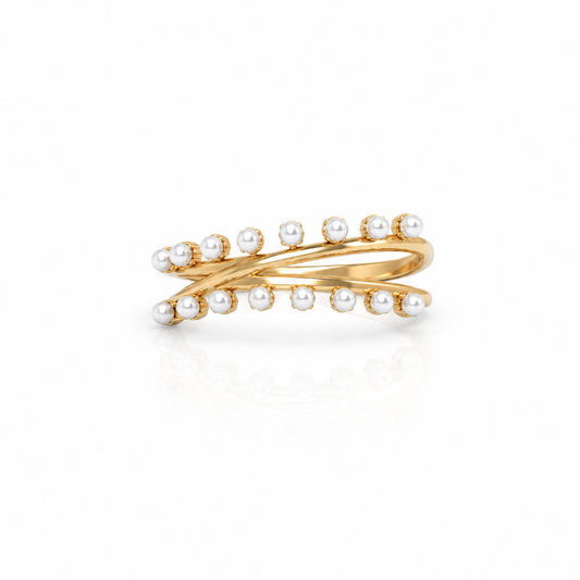 Double Pearl Loop Ring