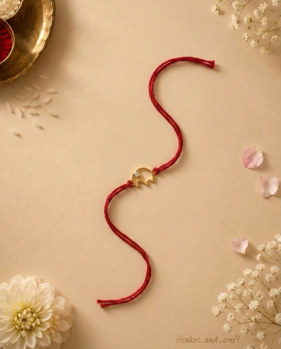 Elephant Gold Rakhi