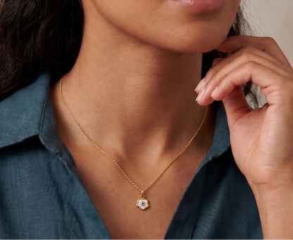 Evil Eye Flower Pendant