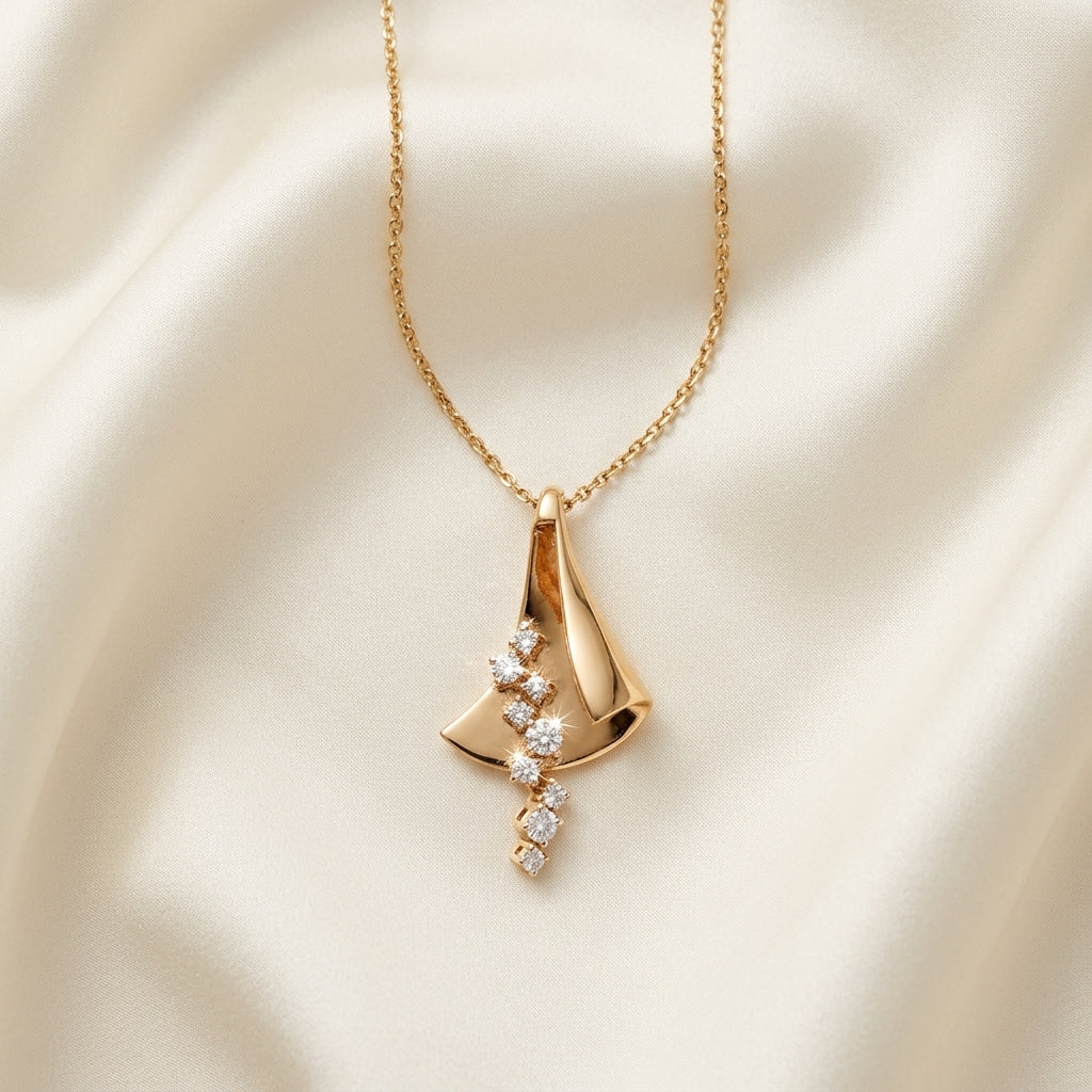 Flowing Diamond Pendant