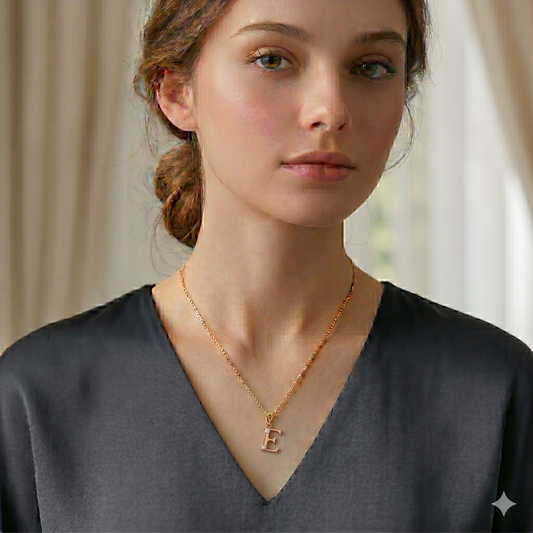 Gold Initial "E" Pendant