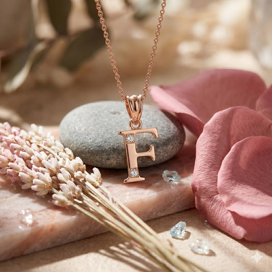 Gold Initial "F" Pendant
