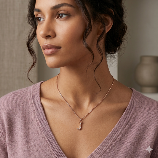 Gold Initial "J" Pendant
