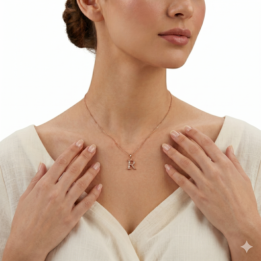 Gold Initial "R" Pendant