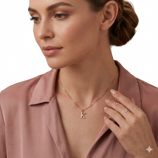 Gold Initial "K" Pendant