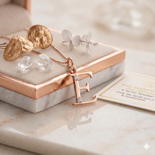 Gold Initial "E" Pendant