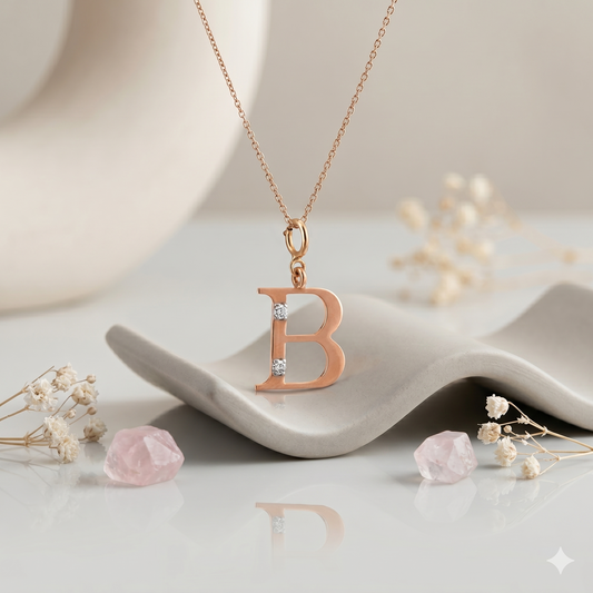Gold Initial "B" Pendant
