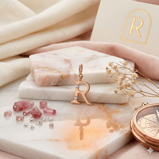 Gold Initial "R" Pendant