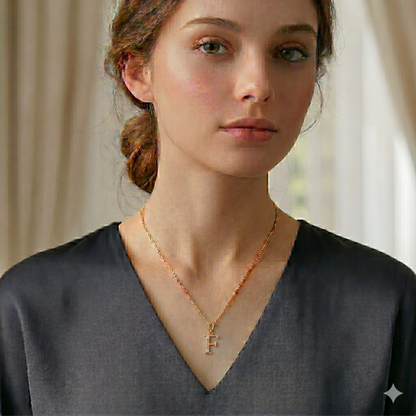 Gold Initial "F" Pendant