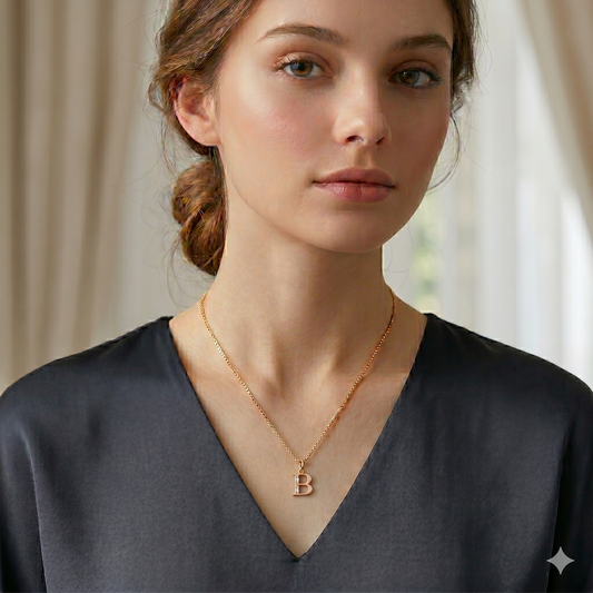 Gold Initial "B" Pendant