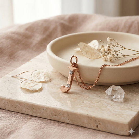 Gold Initial "J" Pendant