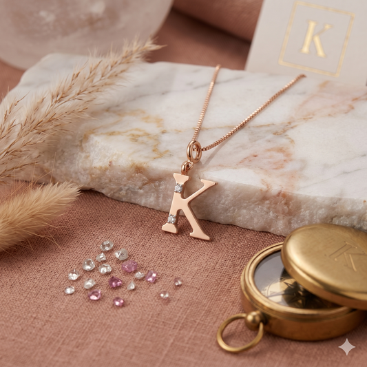 Gold Initial "K" Pendant