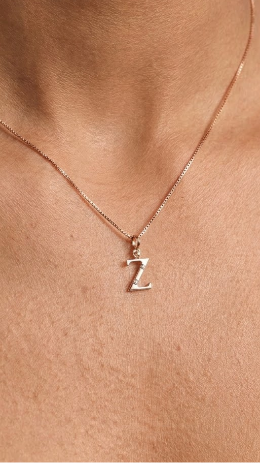 Gold Initial "Z" Pendant