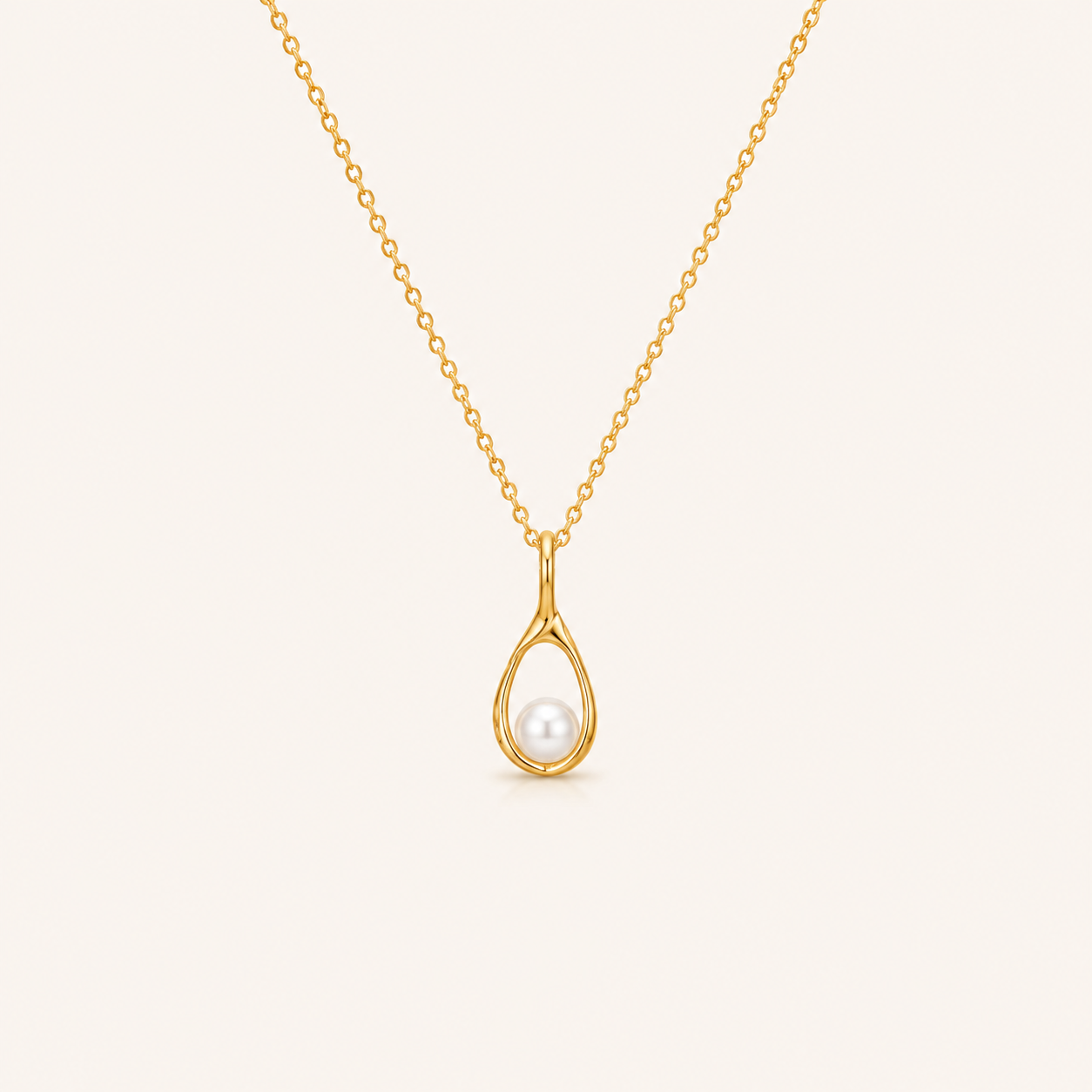 Gold Pearl Drop Pendant