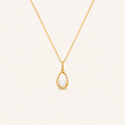 Gold Pearl Drop Pendant