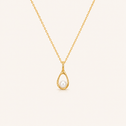 Gold Pearl Drop Pendant