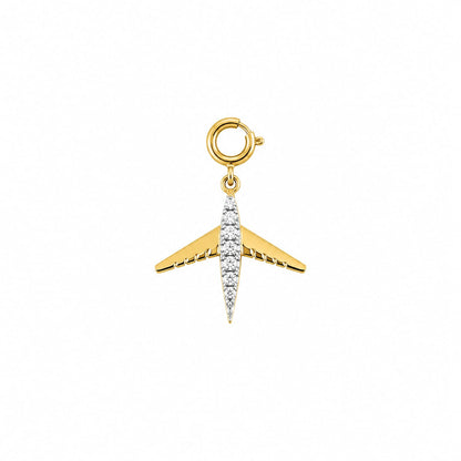 Caratly 18kt gold Traveller Diamond Charm airplane pendant design with 0.07ct diamonds wanderlust under 15,000