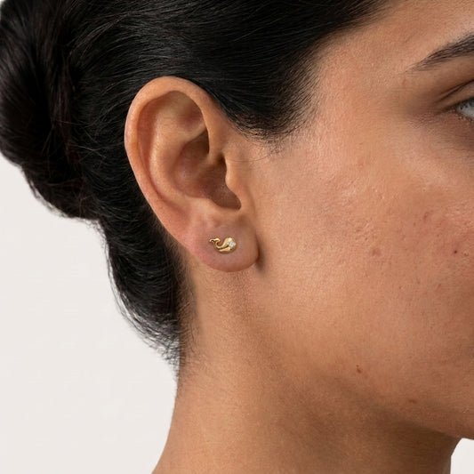 Gold Whale Earrings