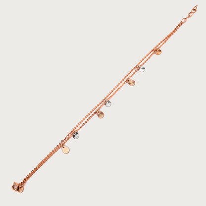 18kt gold disc bracelet. Minimal fine jewellery under ₹30,000. Chic and timeless gifts for her.
