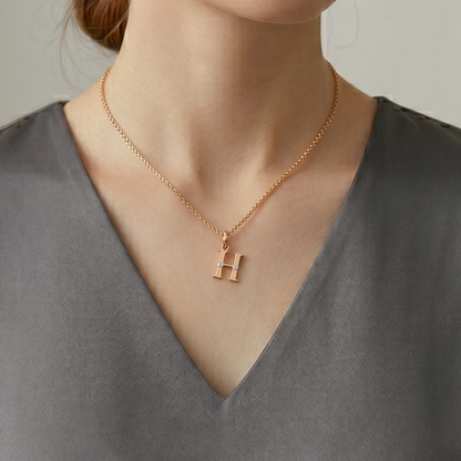 Gold Initial "H" Pendant