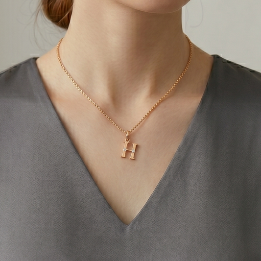 Gold Initial "H" Pendant