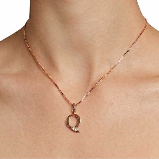 Gold Initial "Q" Pendant