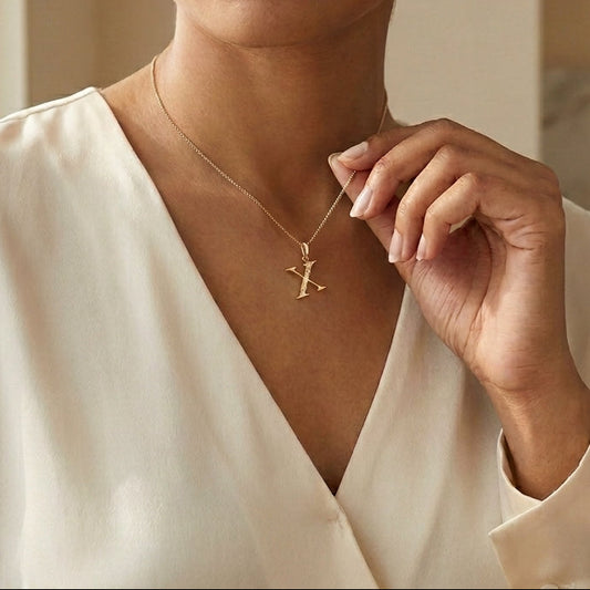 Gold Initial "X" Pendant