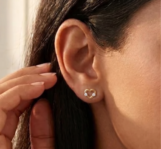 Heart Diamond Studs