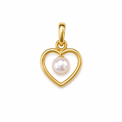 Heart Pearl Gold Pendant