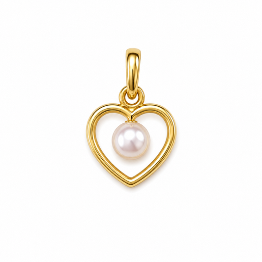 Heart Pearl Gold Pendant
