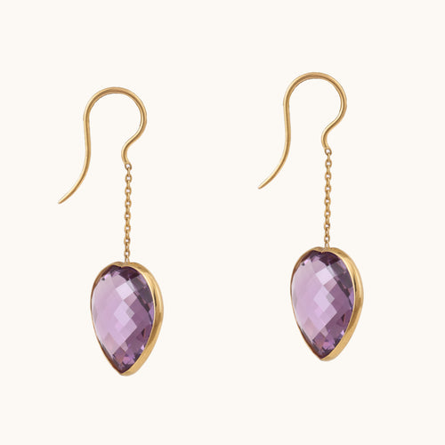 Heart Amethyst Earring: 18kt gold, Amethyst; BIS best luxury minimalist jewelry gift for her under 40,000

