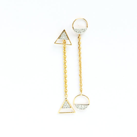 Capture attention with our elegant 18kt Gold Long Dangling Earrings. The perfect jewellery for daily wear, seamlessly enhancing your 9 to 5 wardrobe. Whether you're treating yourself or searching for the perfect gift for her, these affordable earrings are sure to impress. Explore our under 30,000 collections for more gifting inspiration and find the perfect piece to elevate any occasion.