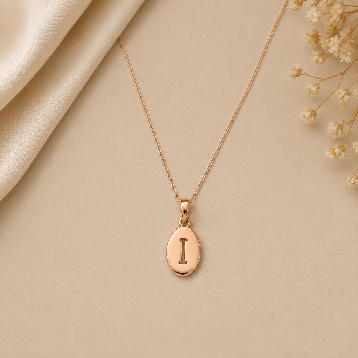 Letter I Gold Pendant