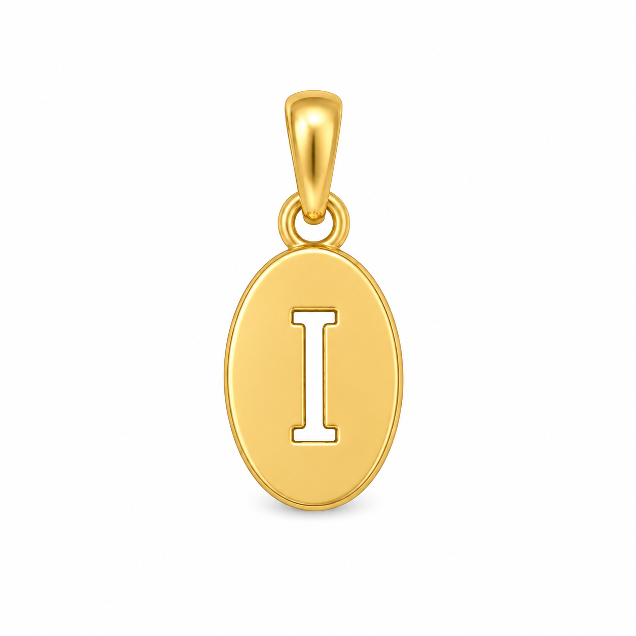 Letter I Gold Pendant