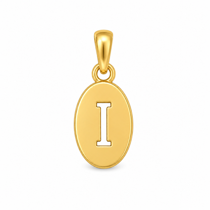Letter I Gold Pendant