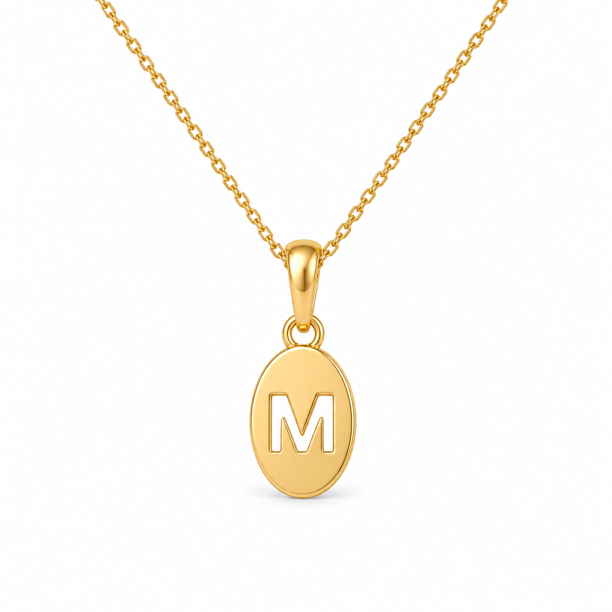 Letter M Gold Pendant