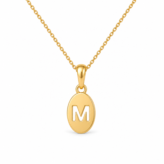 Letter M Gold Pendant
