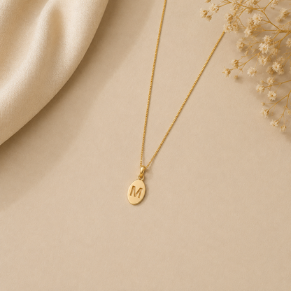 Letter M Gold Pendant