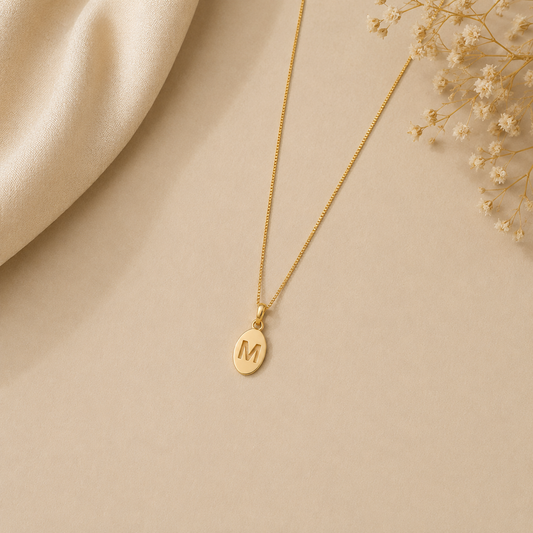 Letter M Gold Pendant