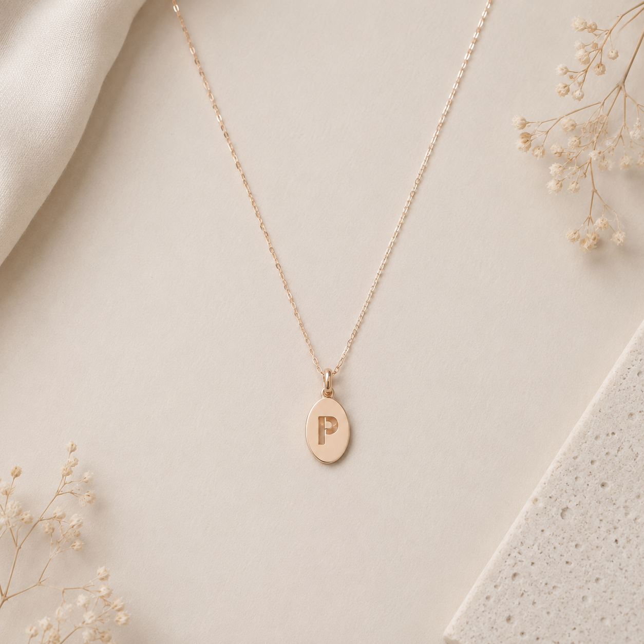 Letter P Gold Pendant
