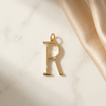 Letter R Diamond Pendant