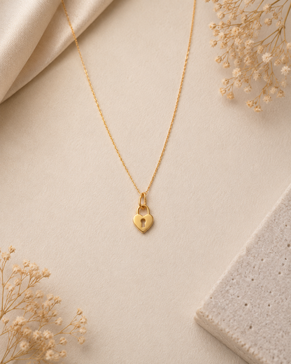 Love Key Gold Pendant