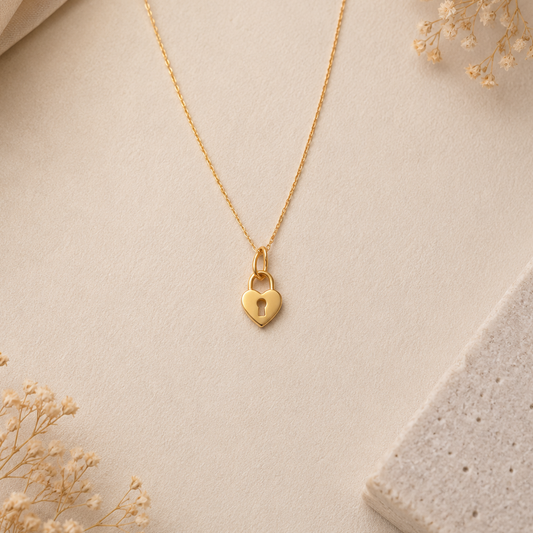 Love Key Gold Pendant