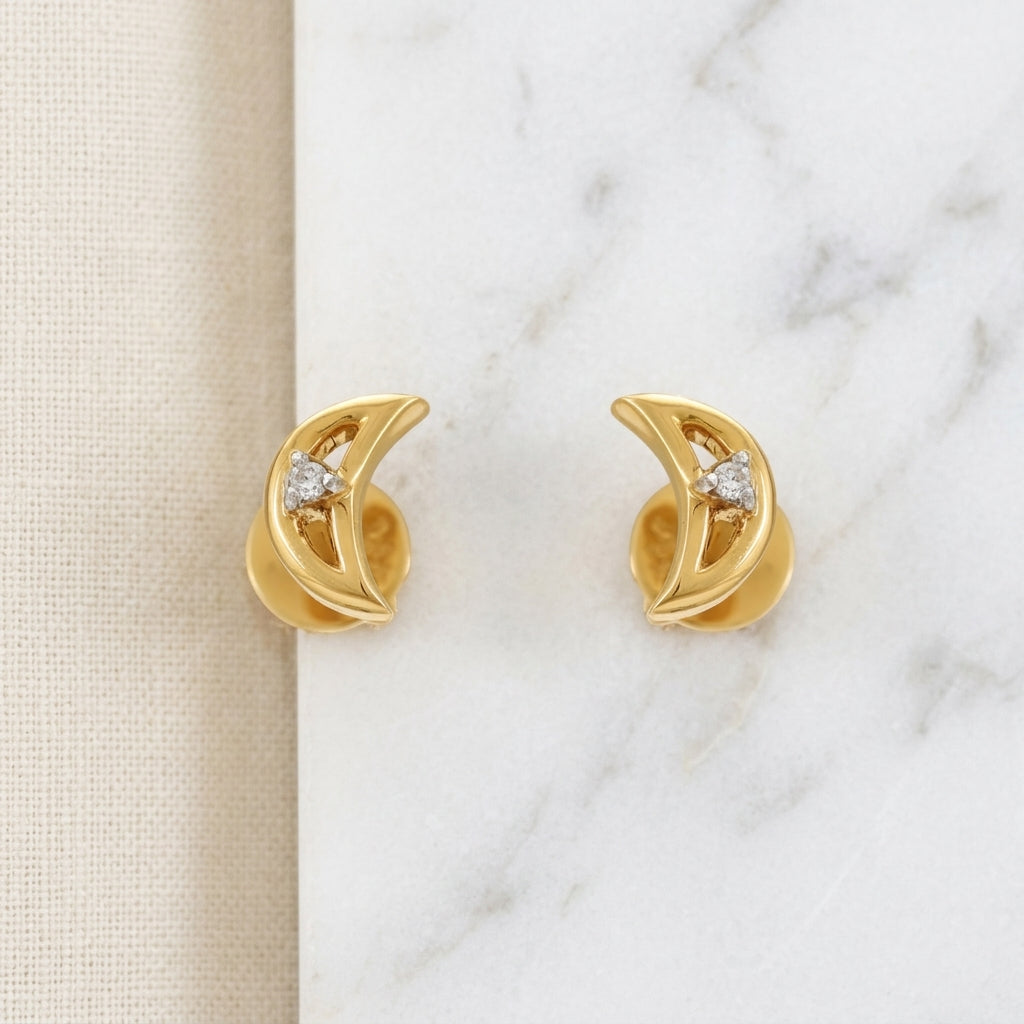 Moon Diamond Earring