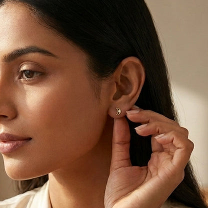 Moon Diamond Earring